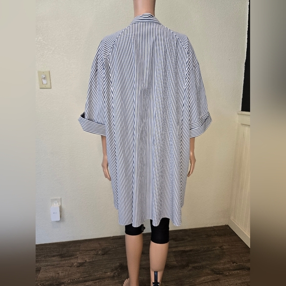 Zara Blue and White Striped Shirt Tunic Style Dress Oversized Size Small Medium - Picture 9 of 14